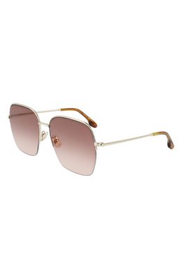 Victoria Beckham Square 61mm Sunglasses in Gold/Wine Gradient