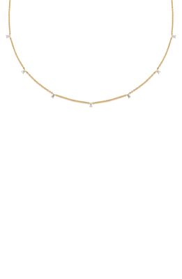 EF Collection Baguette Diamond Bar Necklace in Yellow Gold