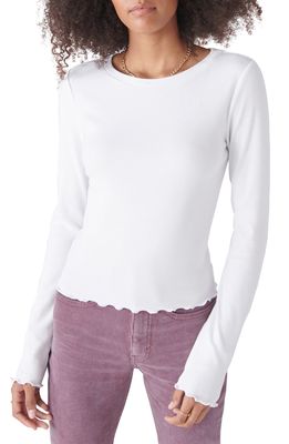 Lucky Brand Cotton Blend Crewneck Top in Bright White