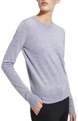 Theory Regal Wool Crewneck Sweater in Cool Heather Grey