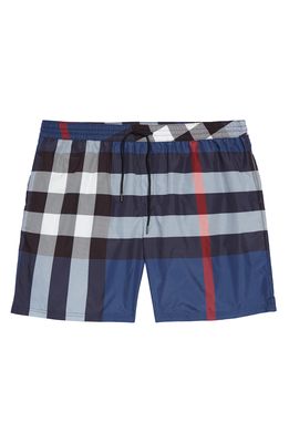 Burberry Guildes Check Swim Trunks in Carbon Blue Ip Check