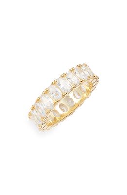 Argento Vivo Sterling Silver Cubic Zirconia Eternity Band Ring in Gold