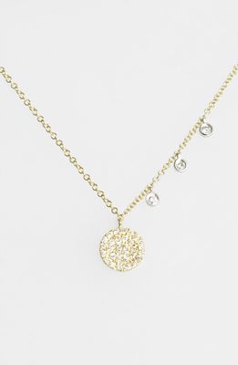 Meira T Dazzling Diamond Disc Pendant Necklace in Yellow Gold