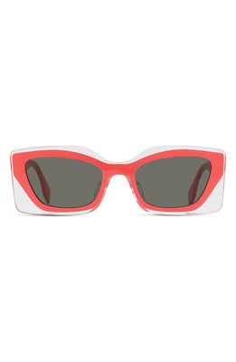 Fendi x SKIMS 53mm Rectangular Sunglasses in Shiny Red /Green