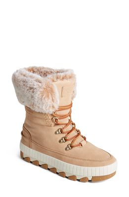 Sperry Torrent Faux Fur Waterproof Boot in Tan