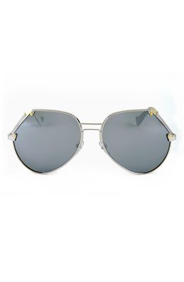 Grey Ant Embassy 60mm Aviator Sunglasses in Silver/Silver