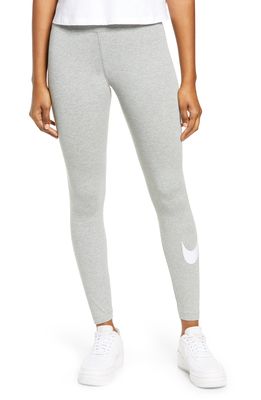 Nike Sportswear Swoosh Leggings in Dark Grey Heather/White