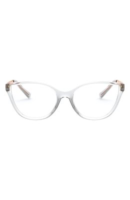 Michael Kors 53mm Mix Media Cat Eye Optical Glasses in Crystal