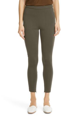 St. John Collection Milano Ankle Zip Stretch Pants in Olive