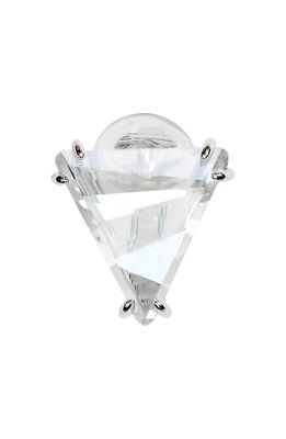 Swarovski Mesmera Single Triangle Crystal Clip Earring in White