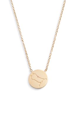 Knotty Zodiac Pendant Necklace in Gold/sagg
