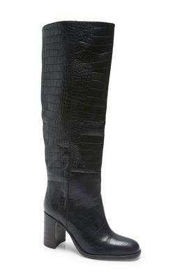 Free People Grayson Knee High Boot in Black Croc