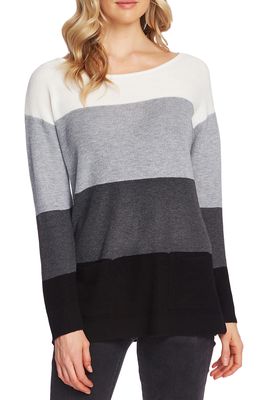 Vince Camuto Colorblock Pocket Sweater in Antique White
