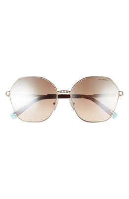 Tiffany & Co. 59mm Irregular Sunglasses in Pale Gold/Brown