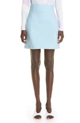 St. John Collection Textured Tweed Knit Miniskirt in Pale Blue