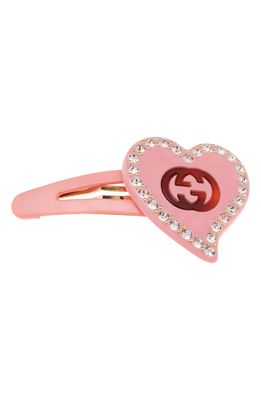 Gucci GG Heart Barrette in Pink