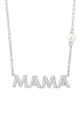 Nadri Mama Pave Pendant Necklace in Rhodium