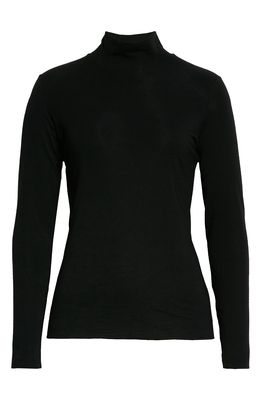 The Row Dembe Mock Neck Knit Top in Black