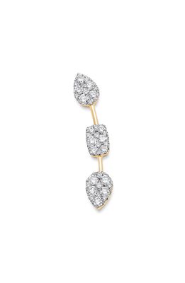 Sara Weinstock Reverie Three-Cluster Diamond Ear Crawler Earrings in 18K Yellow Gold Wire - Right