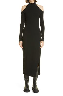 MONSE Cutout Detail Long Sleeve Sweater Dress in Black