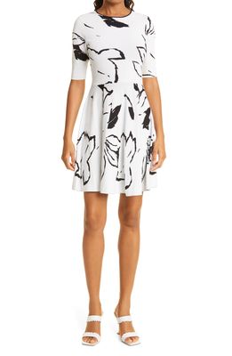 Ted Baker London Savina Floral Jacquard Skater Dress in White