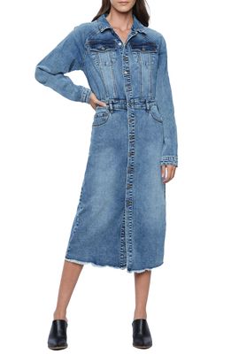 Wash Lab Denim Raglan Long Sleeve Denim Shirtdress in Sly Blue