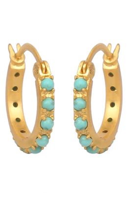 Christina Greene Simplicity Turquoise Huggie Hoop Earrings