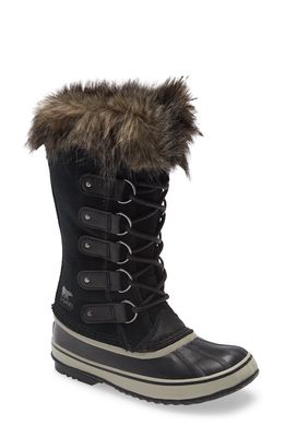 SOREL Joan of Arctic Faux Fur Waterproof Snow Boot in Black/Quarry