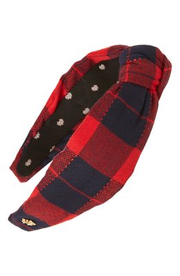 Lele Sadoughi Buffalo Check Knotted Headband in Red