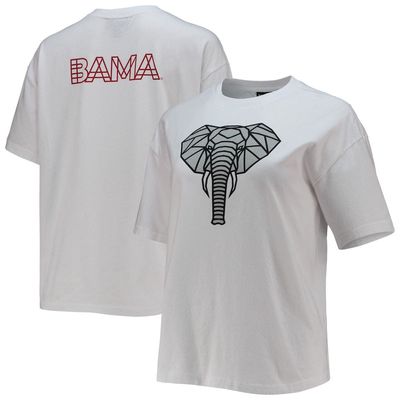 Women's The Wild Collective White Alabama Crimson Tide Camo Boxy Graphic T-Shirt