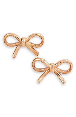 Knotty Bow Stud Earrings in Rose Gold
