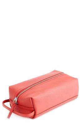 ROYCE New York Compact Leather Toiletry Bag in Red