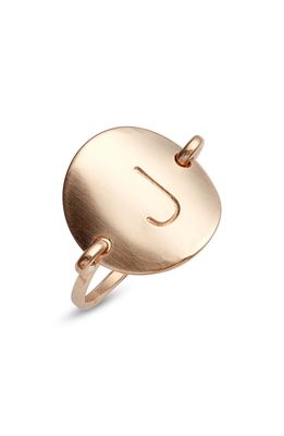 Nashelle Coin Initial Ring in Gold J