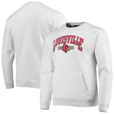 Men's League Collegiate Wear Heathered Gray Louisville Cardinals Upperclassman Pocket Pullover Sweatshirt in Heather Gray