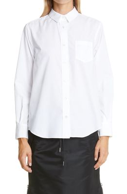 Sacai Contrast Pleat Back Shirt in White