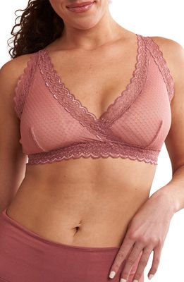 AnaOno Susan Post-Surgery Pocketed Plunge Lace Bra in Dusty Rose