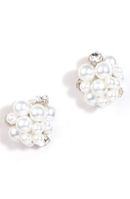 Deepa Gurnani Shefali Imitation Pearl Earrings in Ivory