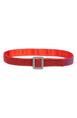 Benedetta Bruzziches Colorblock Crystal Mesh Belt in Red/Pink
