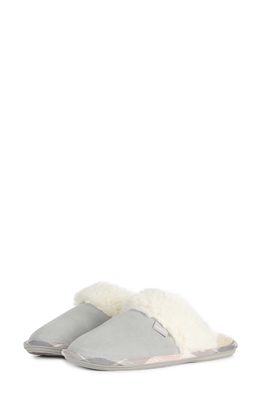 Barbour Lydia Faux Fur Slipper in Grey Suede