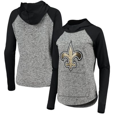 Women's G-III 4Her by Carl Banks Heathered Gray/Black New Orleans Saints Championship Ring Pullover Hoodie in Heather Gray