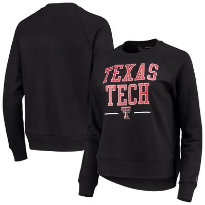 Women's Under Armour Black Texas Tech Red Raiders All Day Fleece Raglan Pullover Sweatshirt