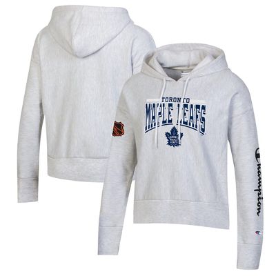 Women's Champion Heathered Gray Toronto Maple Leafs Reverse Weave Pullover Hoodie in Heather Gray