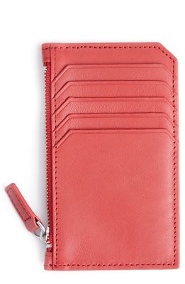ROYCE New York Zip Leather Card Case in Red