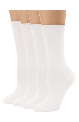 Stems 4-Pack Roll-Top Crew Socks in White