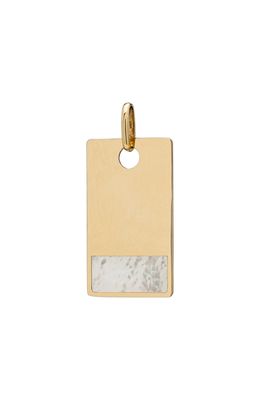 Stephanie Windsor 14K Gold Dog Tag with Stone Inlay in Yellow
