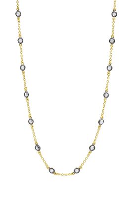 FREIDA ROTHMAN Mini Bezel Stone Station Necklace in Gold/black