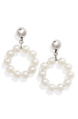 Knotty Imitation Pearl Round Drop Earrings