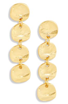 Karine Sultan Linear Disc Drop Earrings in Gold