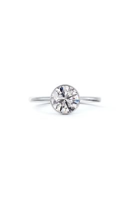 De Beers Forevermark x Micaela Hidden Halo Bezel Set Diamond Engagement Ring in Platinum-D1.00Ct