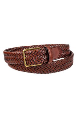 Cole Haan Woven Leather Belt in Cognac